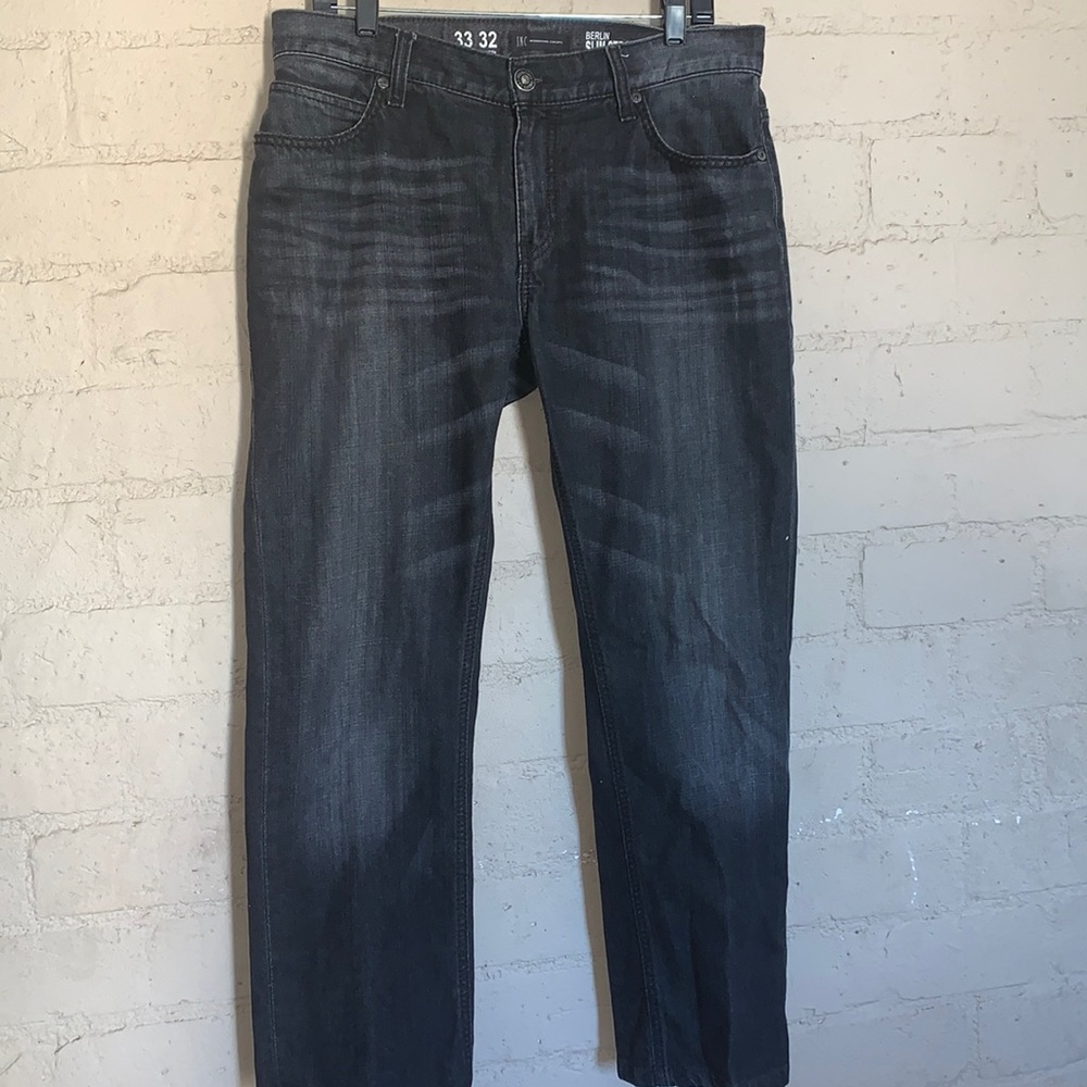 INC Berlin Slim Straight Faded Black Jeans